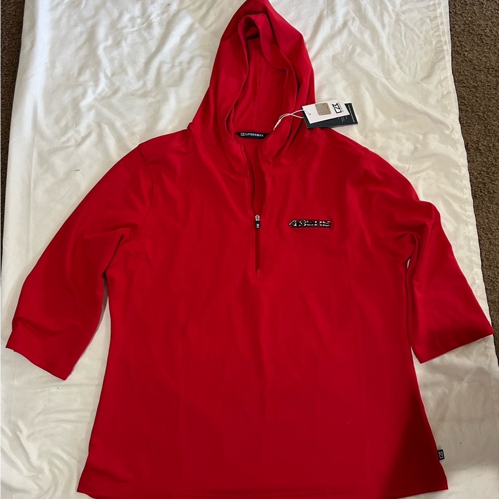 Cutter & Buck Red San Francisco 49er Official NFL Polyester Hoodie